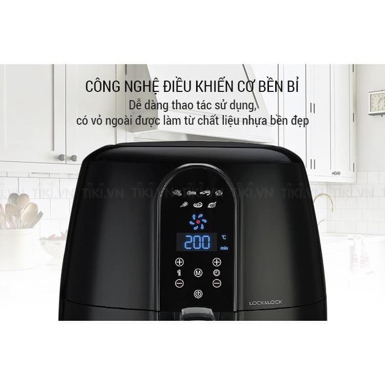 Nồi chiên không dầu điện tử Lock&amp;Lock EJF351BLK 5.2L Công suất 1800W