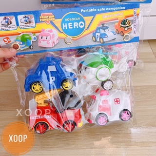 Đồ chơi xoop ! Túi 4 xe cứu hộ poly cho bé