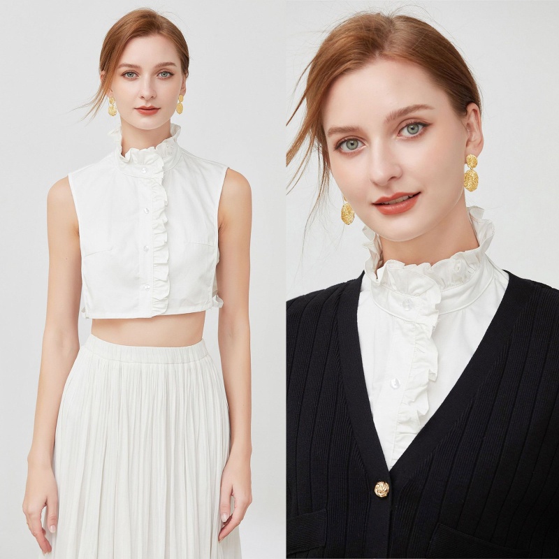 Cổ Áo Rời Cổ Rùa Nhún Bèo Thời Trang Nữ