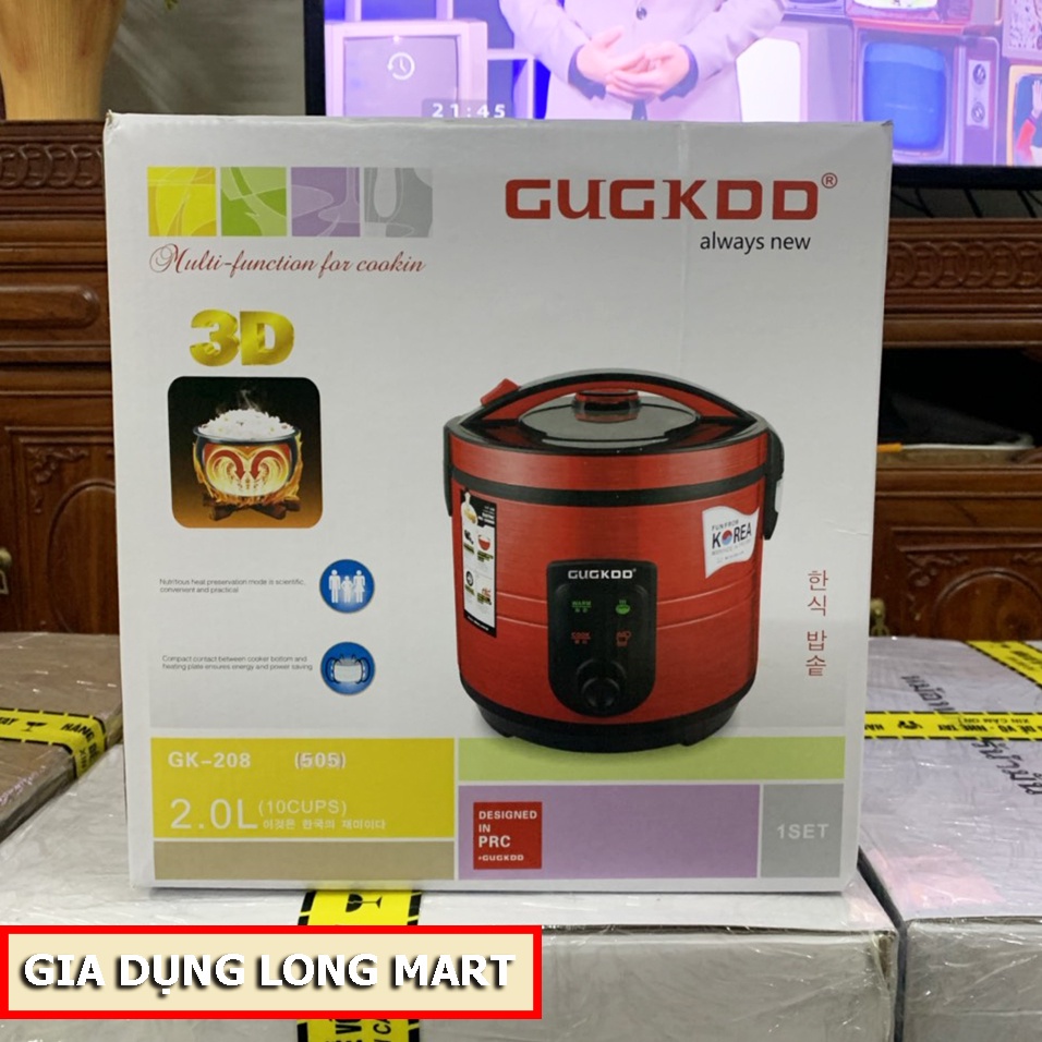 Nồi cơm điện CUCKOO 3D GK-208 Dung Tích 1.2L - 1.8L Công Xuất 900W, Lòng Siêu Dày Cơm Ngon,  Bảo Hành 12 Tháng