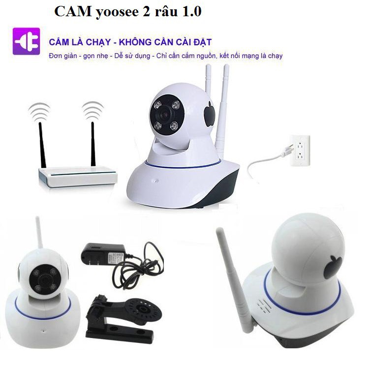 [Đơn 50K FreeShip] CAMERA YOOSEE 1.0 | QUAY 360 ĐỘ - HỖ TRỢ THẺ NHỚ LÊN ĐẾN 128GB | BẢO HÀNH 1 ĐỔI 1 60000