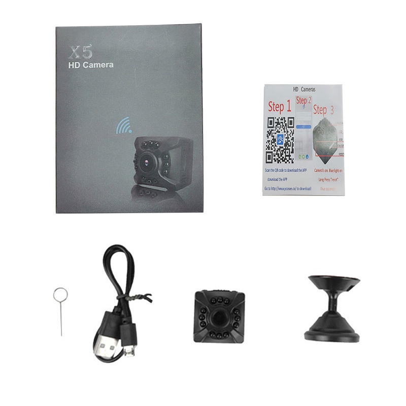 Camera Mini P2P 1080P X5 HD Hỗ Trợ Tầm Nhìn Ban Đêm Có Nam Châm 5PIN