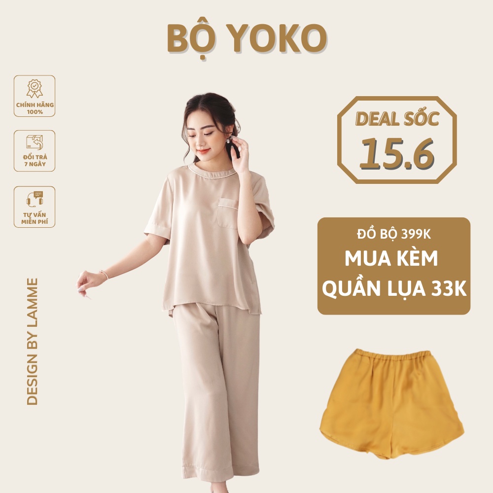 Bộ bầu mặc nhà (Yoko) chất lụa mát mẻ, thấm hút mồ hôi tốt thích hợp cho da nhạy cảm thiết kế bởi LAMME