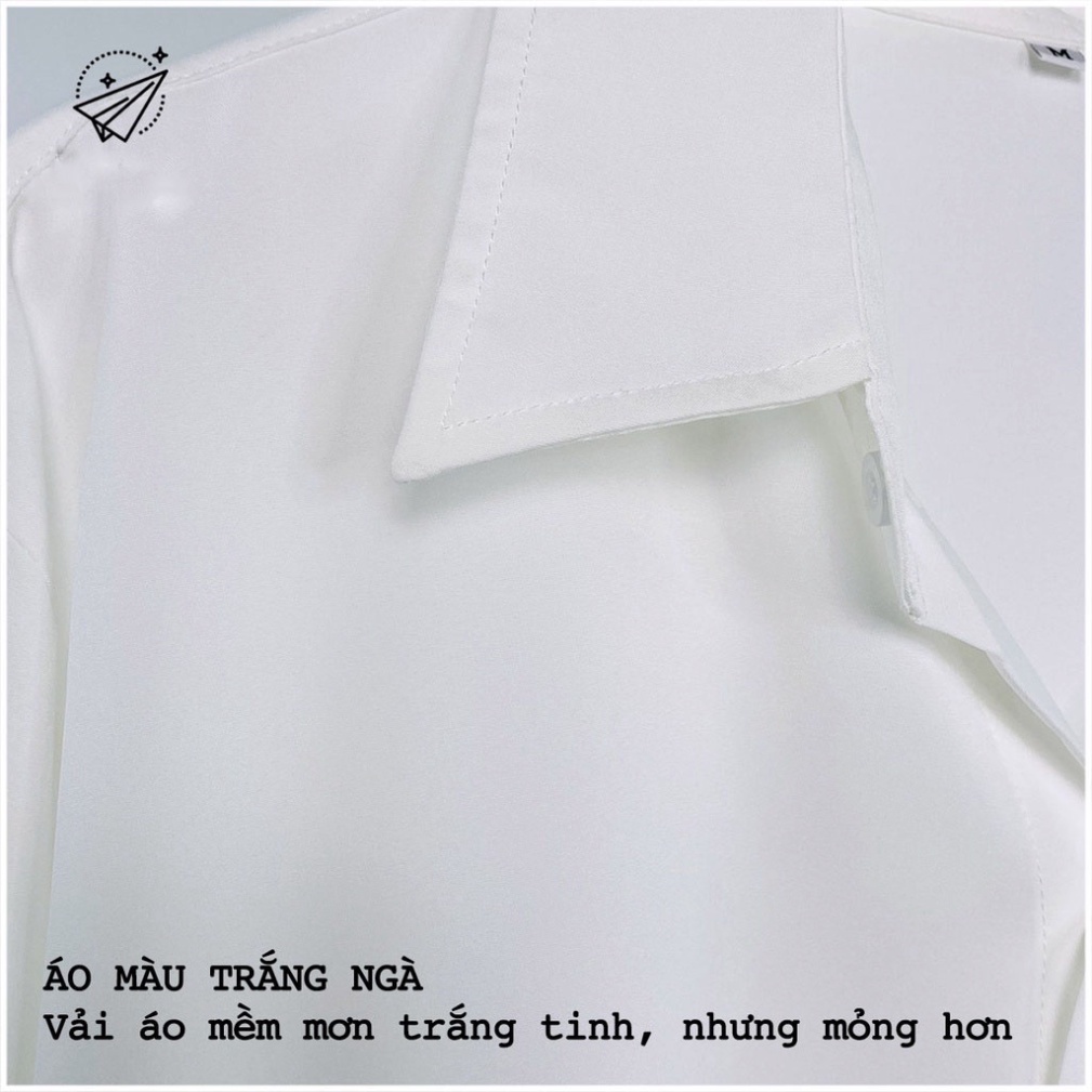 Áo sơ mi nam nữ dài tay Unisex Basic TRƠN Form rộng màu trắng và đen Chất cotton lụa mịn mát Bigsize,Áo sơ mi unisex SM1 | BigBuy360 - bigbuy360.vn