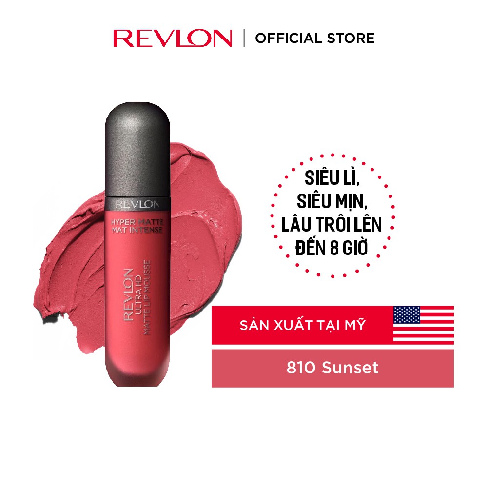 Mã FMCGMALL - 8% đơn 250K] Son kem siêu lì Revlon Ultra HD Lip Mousse™  Hyper Matte 5.9ml | Shopee Việt Nam