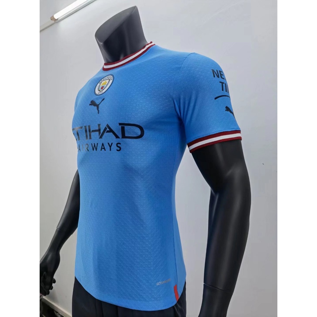 Áo Thun Đá Banh Màu Xanh In Số 2022-23 Manchester City Cho Nam