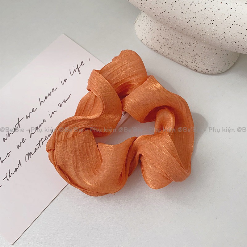 Scrunchies lụa xatin ánh nhũ dễ thương BeBie BP169