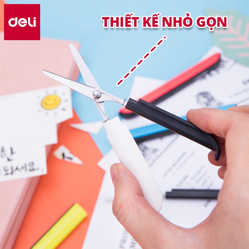 Kéo gấp gọn Deli 0600 - Shop giao màu ngẫu nhiên