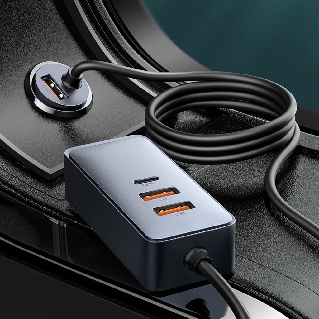 Tẩu Sạc Nhanh Mở Rộng 4 Cổng Baseus Share Together Extention Car Charger 120W (4 Port * 30W, QC/ PD/PPS)