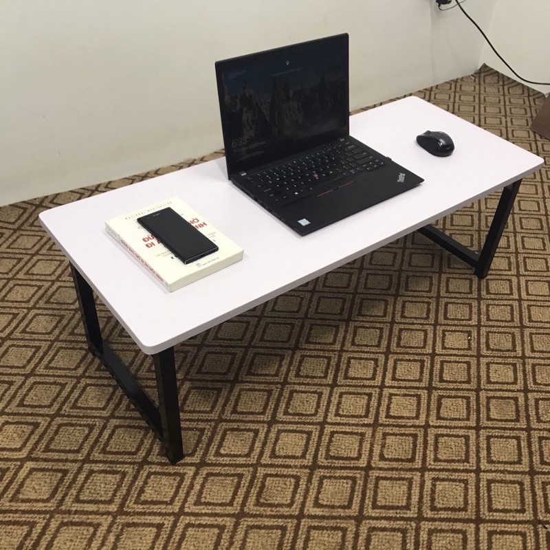 Bàn Xếp vân gỗ Trắng Đen 40*80*35 chống ẩm ngồi bệt | BigBuy360 - bigbuy360.vn