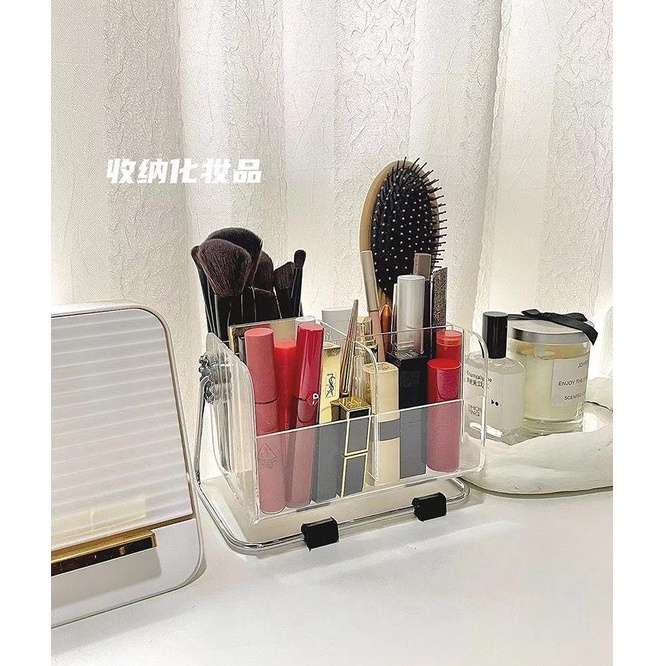 Hộp Đựng Điều Khiển Từ Xa / Mỹ Phẩm Để Bàn Bằng Acrylic Trong Suốt Tiện Dụng Cho Phòn