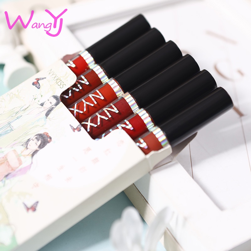 Set 6 Son Môi Nyx Kiss Beauty Lâu Trôi Và Chống Dính Cốc Hiệu Quả