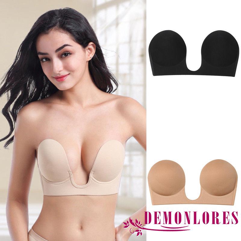 ❀DEM☞Invisible Silicone Adhesive Stick On Push Up Strapless Bra Backless Hot Sale
