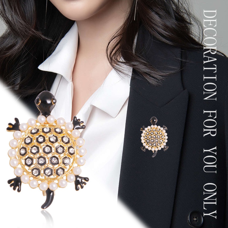 Trâm Cài Áo Hình Rùa Đính Đá Bằng Hợp Kim Cao Cấp