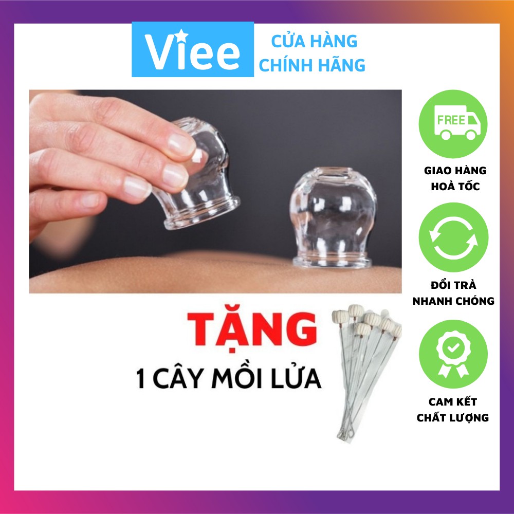 Bộ 12 ống giác hơi thủy tinh chất lượng cao (Tặng Kèm Cây Châm Lửa)