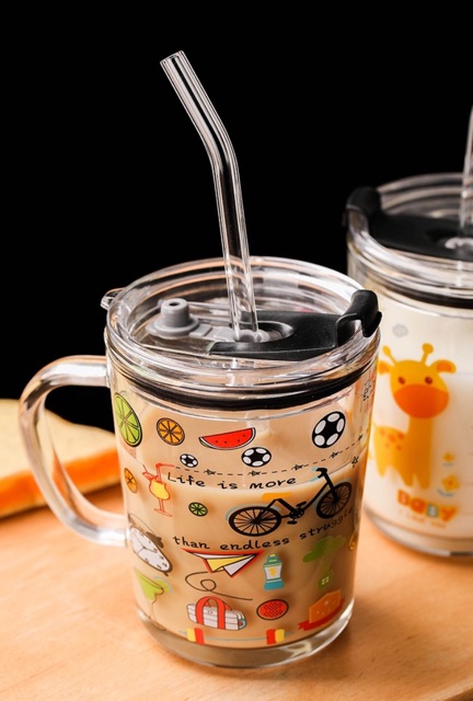 Cốc thuỷ tinh có vạch chia ml và ống hút | BigBuy360 - bigbuy360.vn