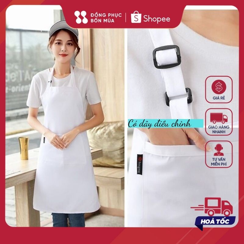 Tạp dề trơn dài tạp dề phục vụ Nam Nữ Tạp dề Phục VỤ chất đẹp nhiều màu sẵn kèm video