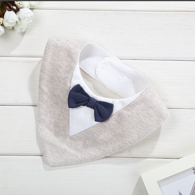 Yếm cho bé trai , yếm tam giác cho bé ăn chống thấm, cotton đính nơ  hàn quốc- RIONASHOP