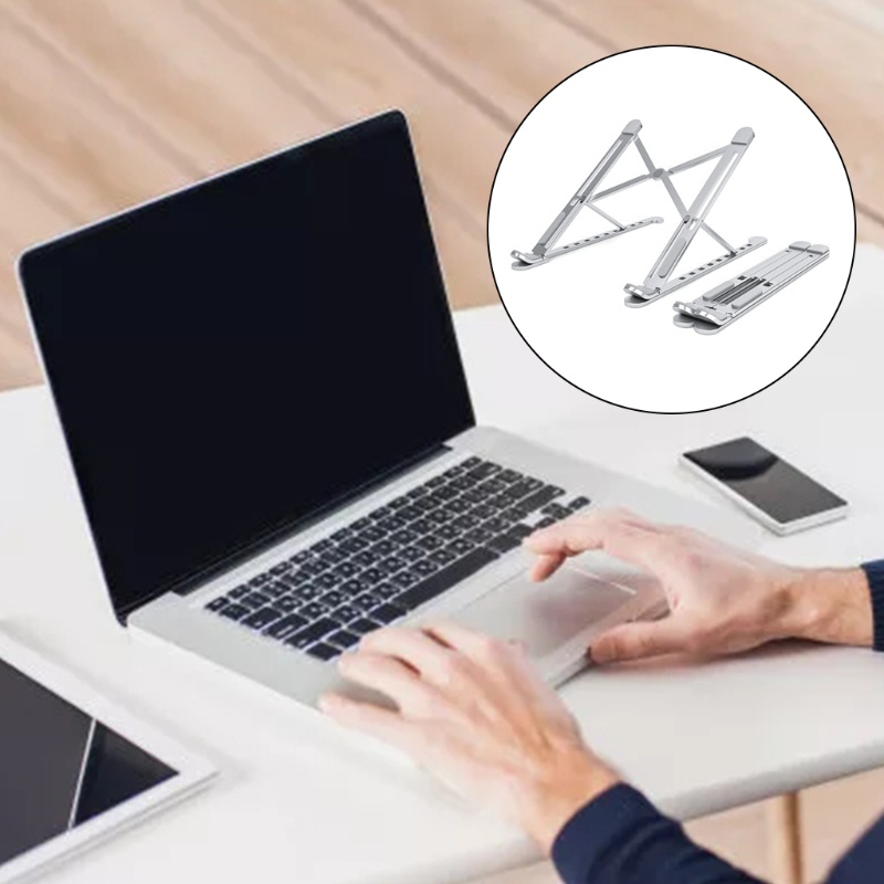 Giá Đỡ Laptop Notebook / Máy Tính Để Bàn Bằng Nhôm Chống Trượt Có Thể Điều Chỉnh # 11