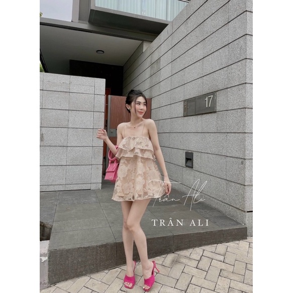 Set áo ren tầng 2 dây + quần short