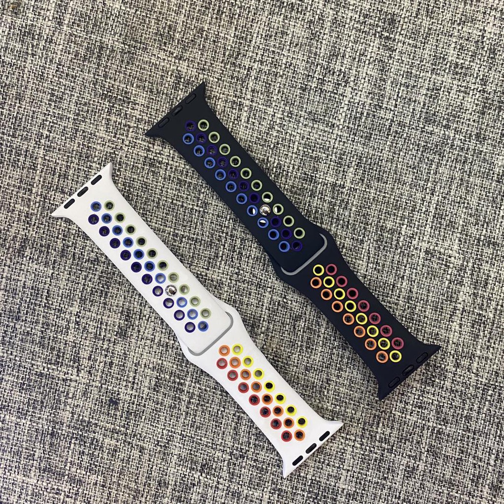 Dây Đeo Đồng Hồ Bằng Silicone Nhiều Màu Cho For iWatch 38mm 42mm 40mm 44mm 41mm 45mm iwatch 7/6/5/4/3/2/1