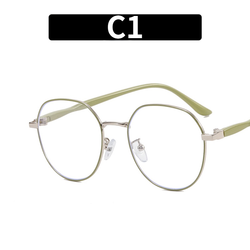 Kính Chống Ánh Sáng Xanh Gọng Tròn Oversized Thời Trang Hàn Quốc