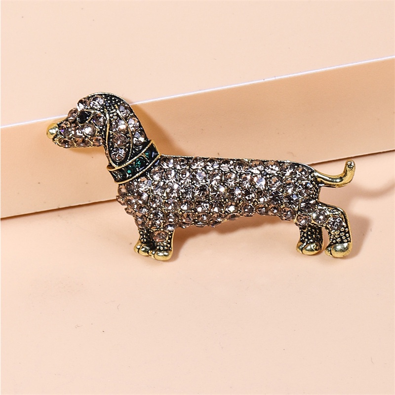 Ghim Cài Áo Hình Chú Chó Đính Đá Nhân Tạo Thời Trang Cho Nữ