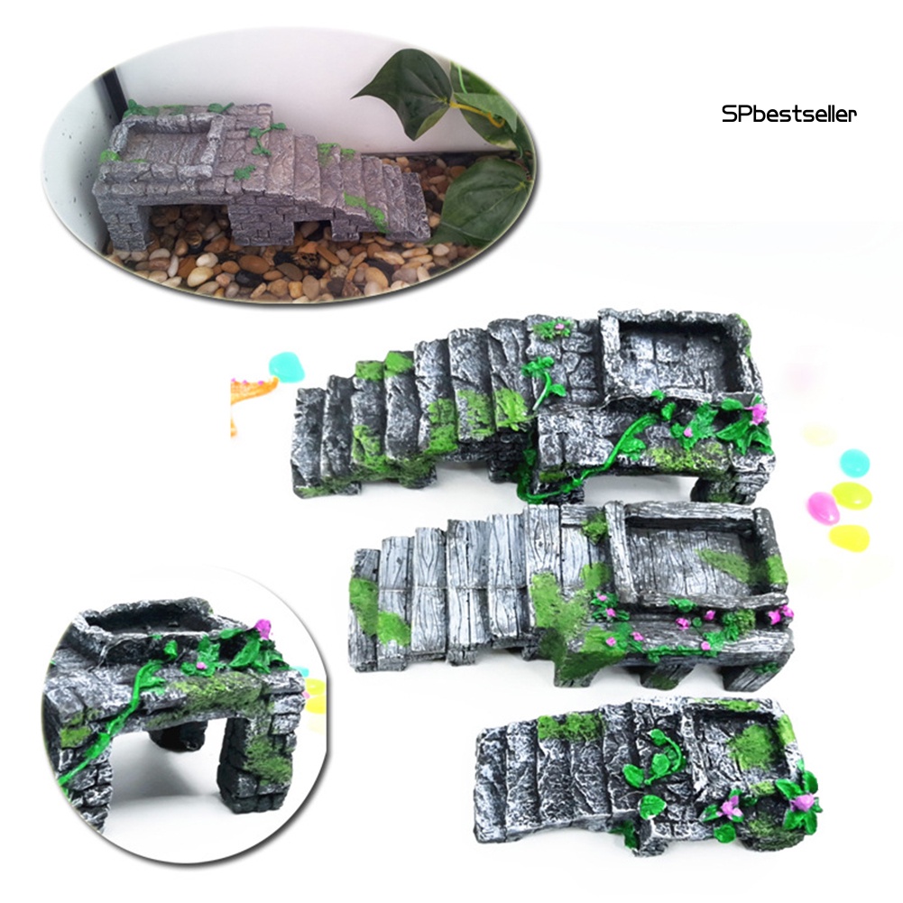 Mô Hình Hòn Non Bộ Bằng Nhựa Resin Dùng Trang Trí Bể Nuôi Rùa / Bò Sát