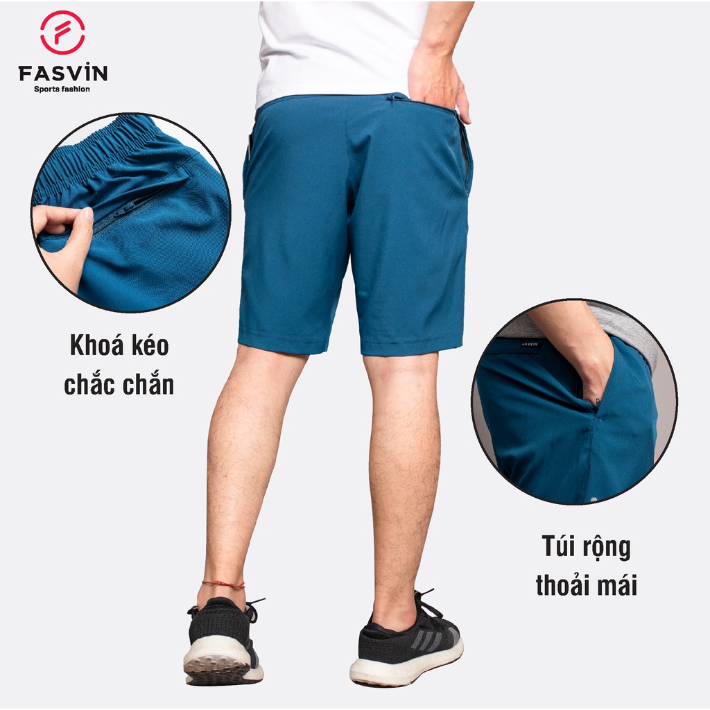 Quần đùi thể thao nam vải co giãn thoải mái mềm mát phù hợp tập thể thao hay mặc nhà Fasvin Q20207.HN