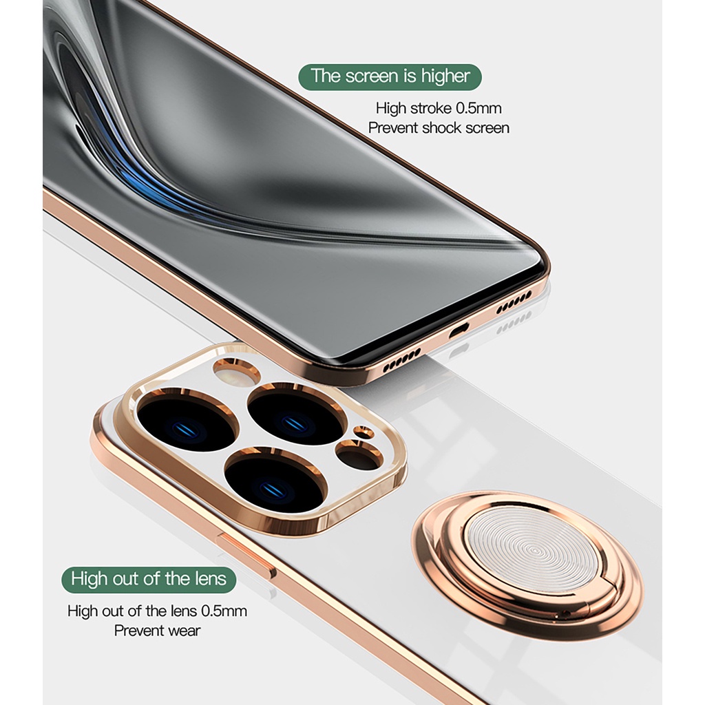 Sang Trọng Ốp Điện Thoại TPU Silicon Mềm Có Giá Đỡ Nam Châm Cho iPhone 12 13 14 11 Pro MAX 7 8 Plus X XR XS MAX 12 13 Mini
