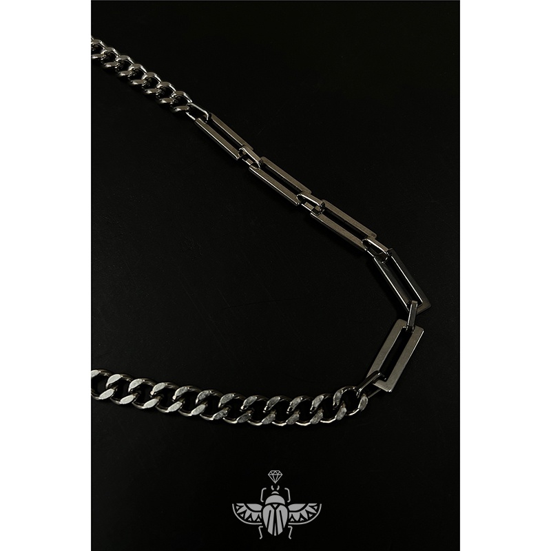 Vòng cổ Thép Titan Hai Trong Một Mặt Khóa Có Thể Tháo Rời Thời Trang Cá Tính Cao Cấp Cho Nam