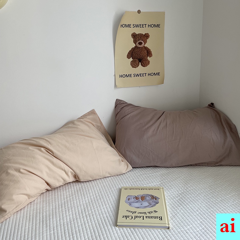 Vỏ Gối Đơn Bằng Cotton Nguyên Chất 48 * 74 In Họa Tiết Phong Cách Hàn Quốc