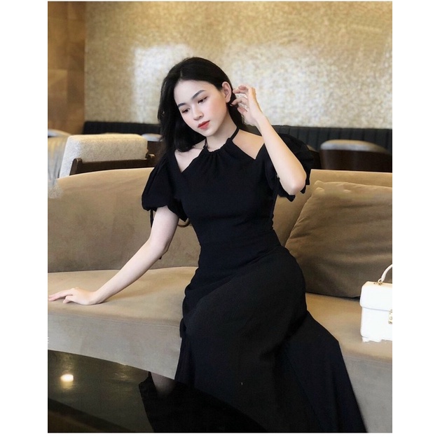 Đầm yếm rớt vai dáng dài