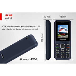 Điện Thoại 2 Sim Masstel Izi 100 - Hàng chính hãng - BH 12 tháng