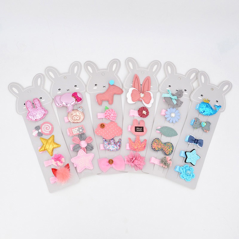 Set 5 kẹp tóc nhiều kiểu dễ thương cho bé gái