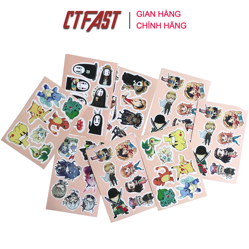 Sticker cute Ctfast, chống nước dán laptop, điện thoại, đàn guitar, mũ bảo hiểm, vali