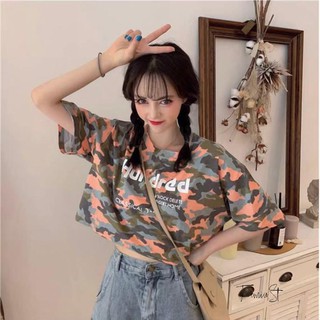 Áo croptop tay lỡ camo - CA04