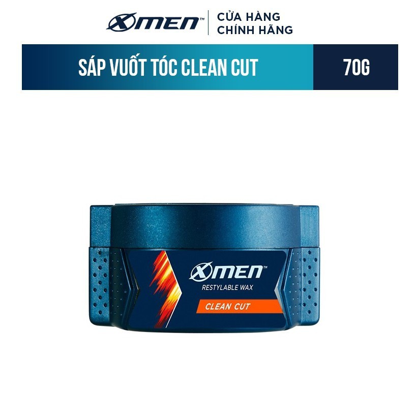 Sáp vuốt tóc X-Men Clean Cut WAX hộp 70g mỹ phẩm nam cao cấp hương thơm bền lâu