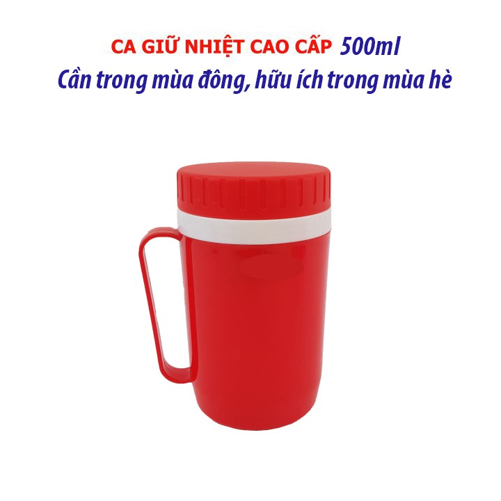 Ca giữ nhiệt, ca nhựa cách nhiệt, ca giữ nóng lạnh, ca đá nhựa 2 lớp 500ml