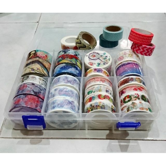 Hộp nhựa đựng băng dính washi tape - có size vừa va size to