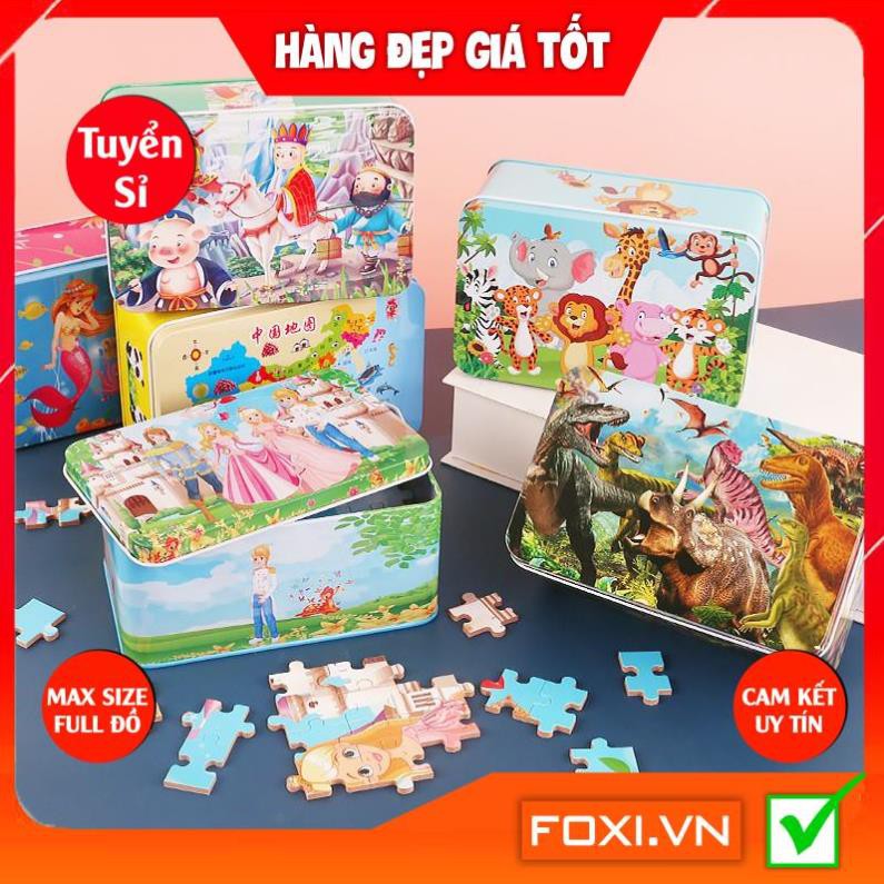 Tranh ghép hình puzzle-Đồ chơi bằng gỗ Foxi-giáo dục cho bé trò chơi siêu trí tuệ đa dạng các mẫu