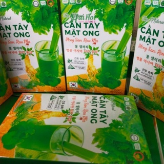 [MS043] Combo 4 Hộp Bột Cần Tây Mật Ong Hồng Sâm Rau Má_Hộp 15 Gói