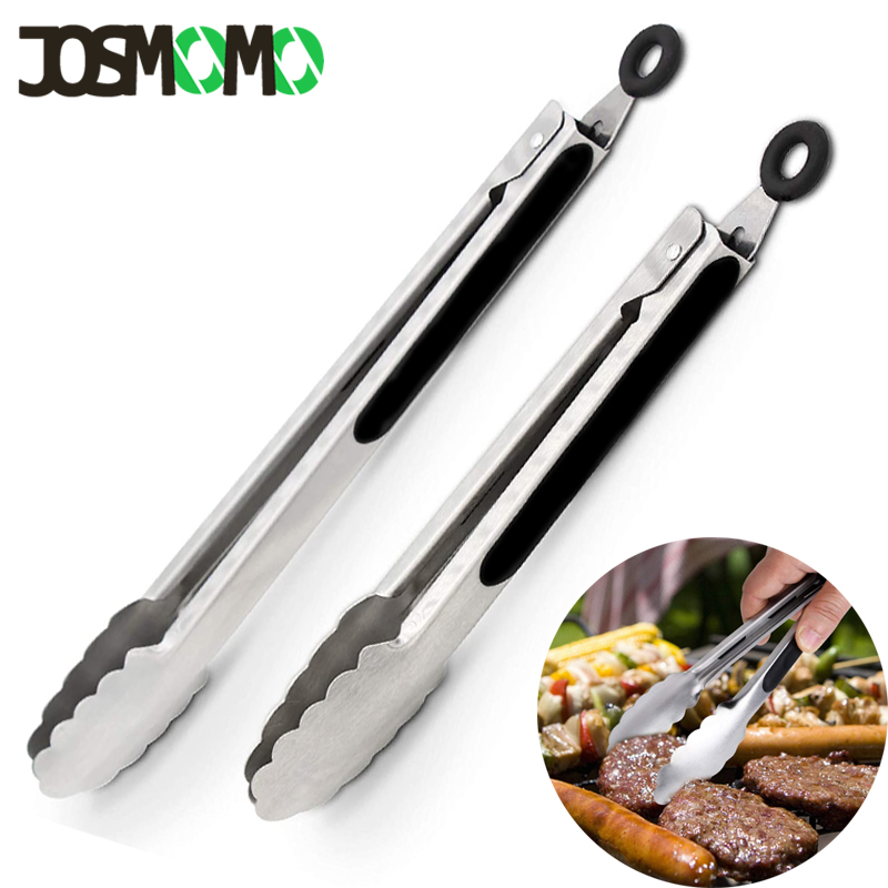 JOSMOMO Đồng Hồ Nam Cao Cấp Nhà Bếp Inox Lưỡi Kẹp Khóa Kim Loại Nặng Thực Phẩm Lưỡi Vỉ Nướng BBQ Chống Trơn Nấu Ăn