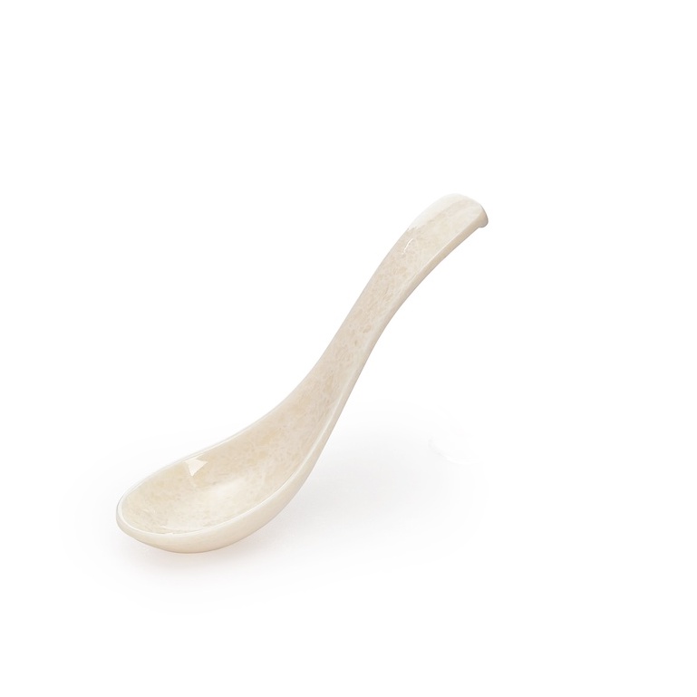 Bộ 10 muỗng cơm,canh,súp nhựa Melamine vân đá trắng Size 14.3 x 3.9 x 1.7 cm