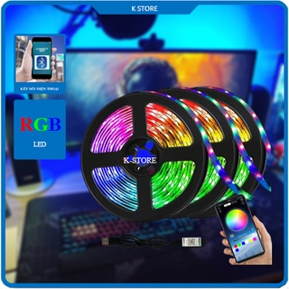 Đèn led tiktok RGB dán tường nháy theo nhạc, điều khiển bằng app trên điện thoại, remote điều khiển led từ xa
