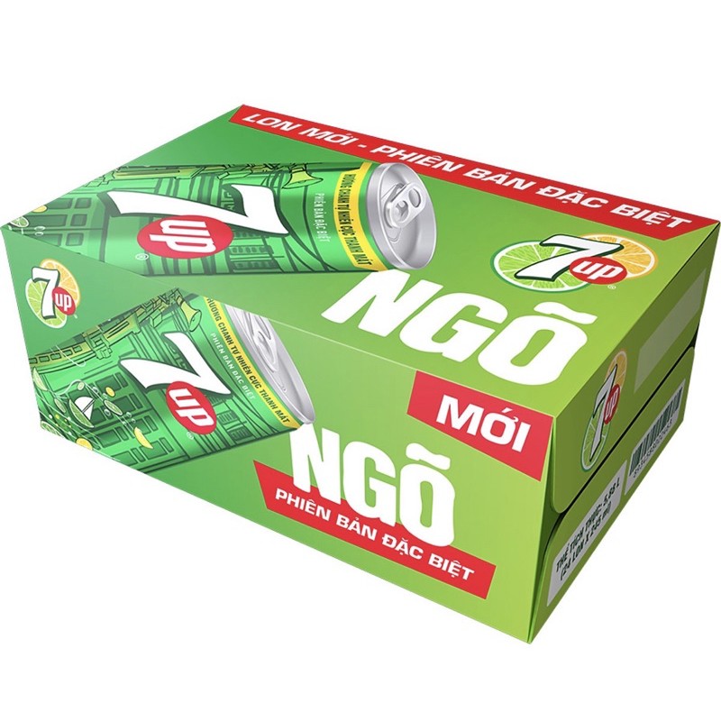 Thùng 24 Lon Nước Ngọt Có Gas 7Up (24x235ml)