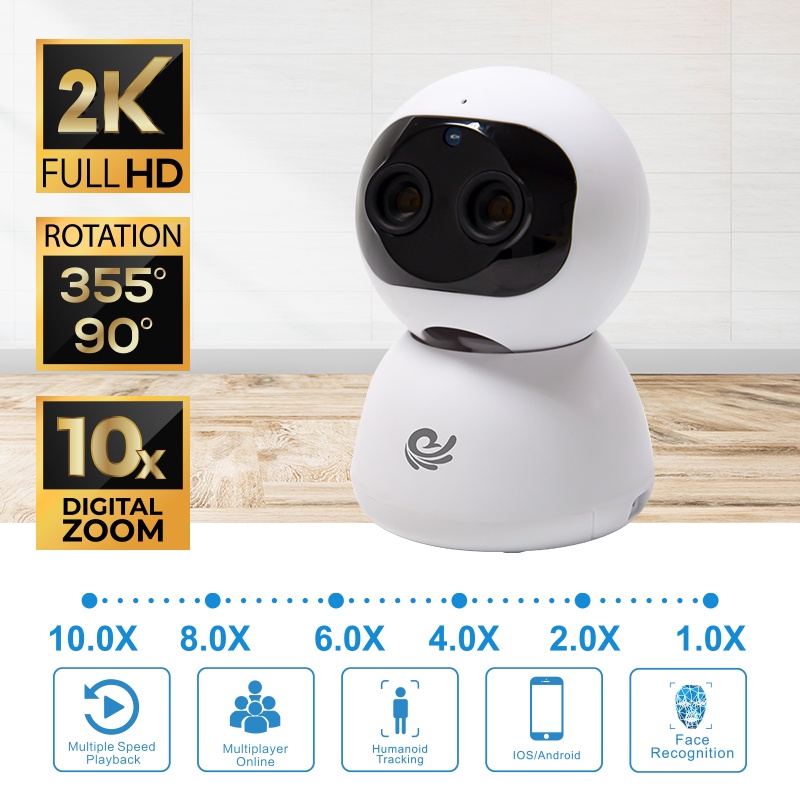 Camera WiFi IP VIET STAR CC2023- Độ phân giải 2.0 MP full HD 1080P- Quay 355° chuyển động theo người- Zoom xa 10x