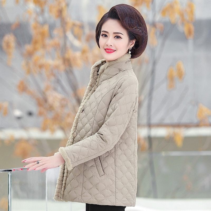 Áo Khoác Phao Cotton Thời Trang Mùa Đông 2020 Cho Phụ Nữ Trung Niên