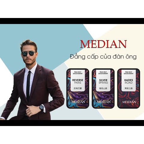 Nước hoa khô Nam Median dạng sáp Chính hãng, Set 3 mùi [Có lẻ]