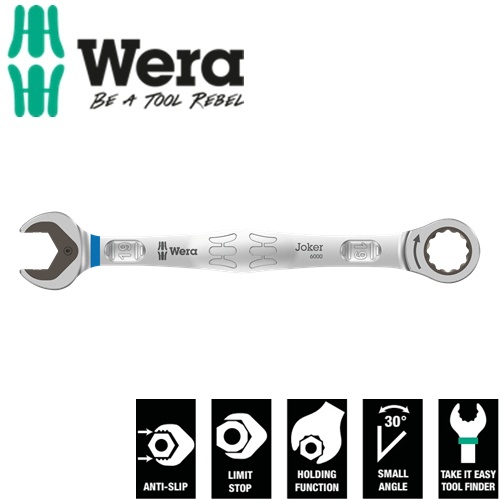 Cờ lê tròng cóc 19mm Wera 05073279001 6000 Joker 19x246mm